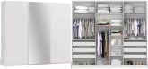 Closet/Roupeiro B576 3 Portas de correr e 6 Gavetas - Branco