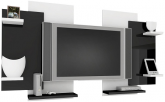 Painel Modern para TV até 52" Branco/Preto - Multivisão