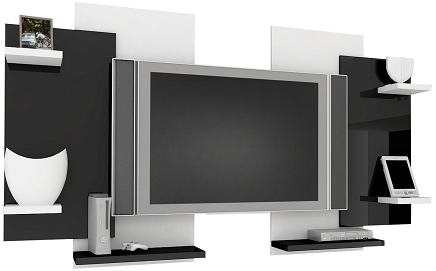 Painel Modern para TV até 52" Branco/Preto - Multivisão